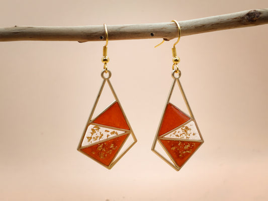 Boucles d’oreilles – Reflets d’Ambre et d’Or