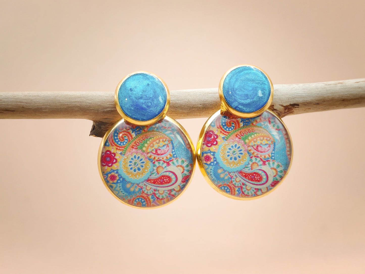 Boucles d’oreilles – Cachemire Azur