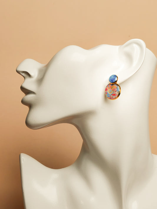 Boucles d’oreilles – Cachemire Azur