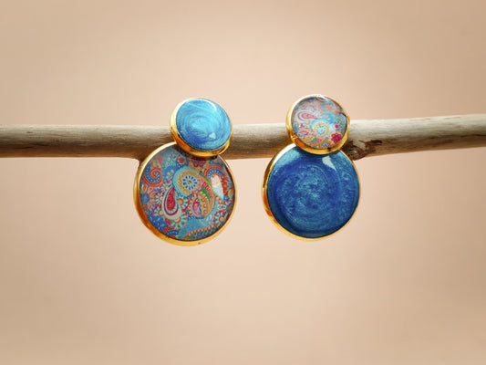 Boucles d’oreilles – Douce union bleutée