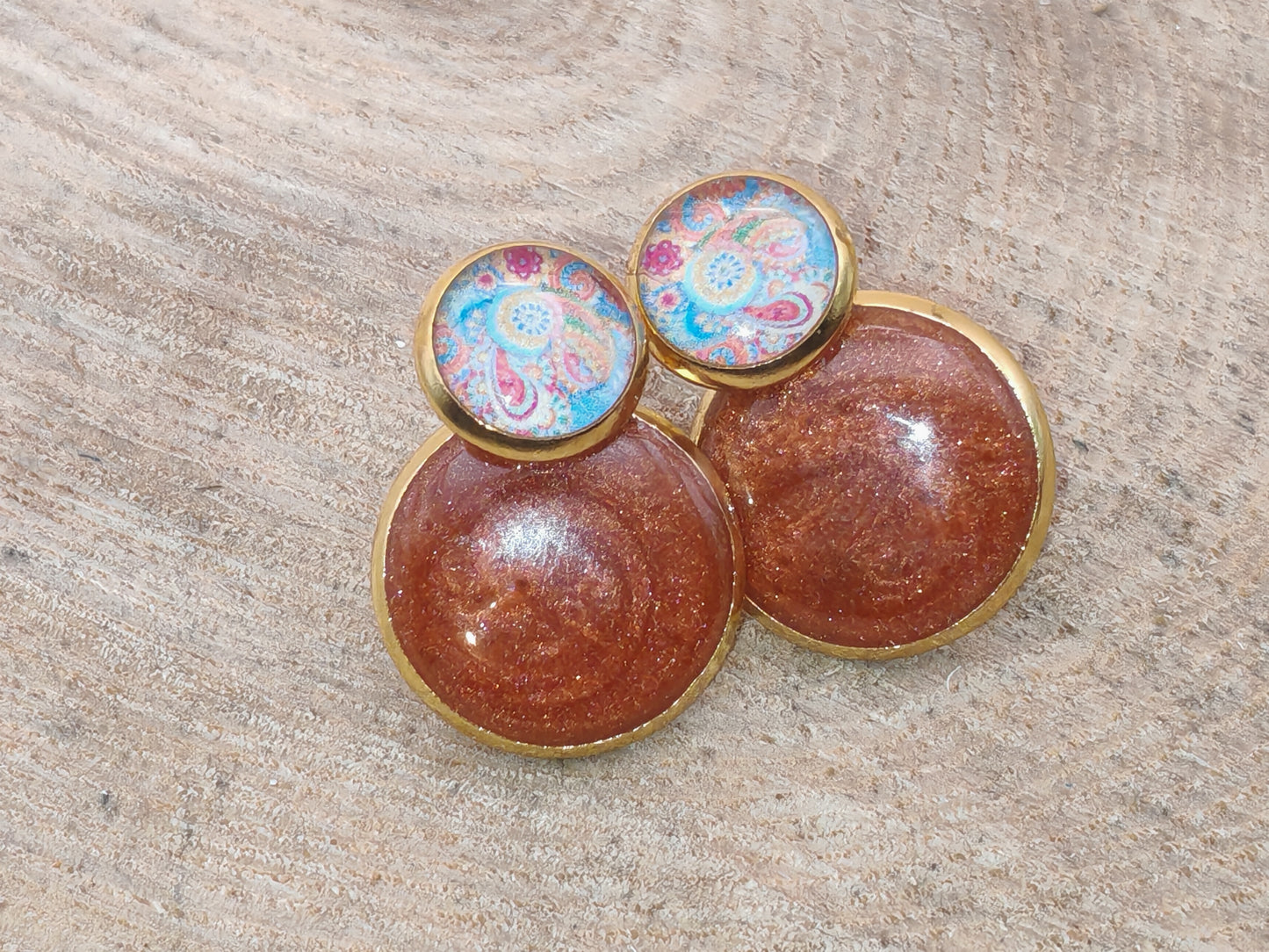 Boucles d’oreilles – Cachemire Cuivré