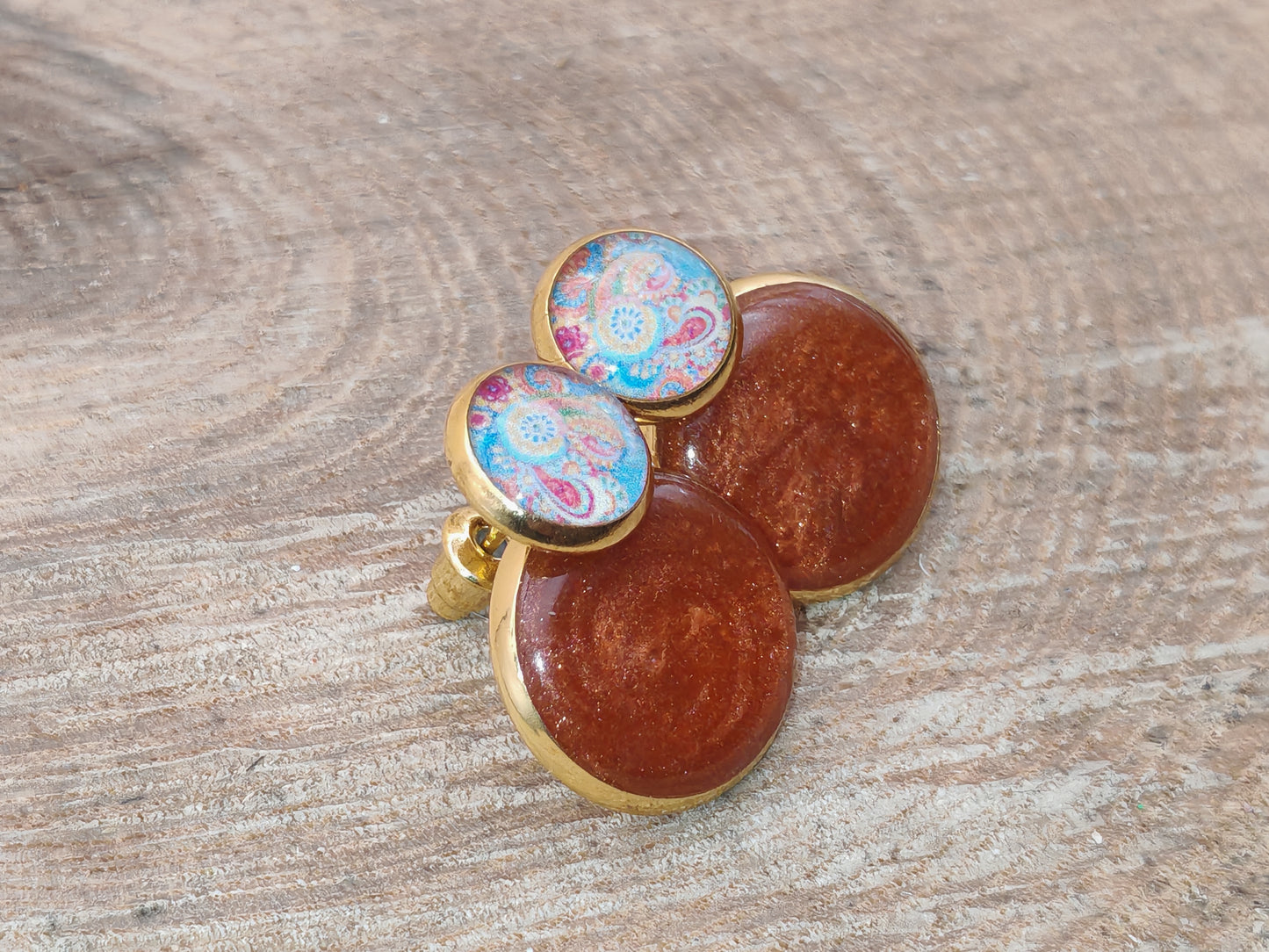 Boucles d’oreilles – Cachemire Cuivré