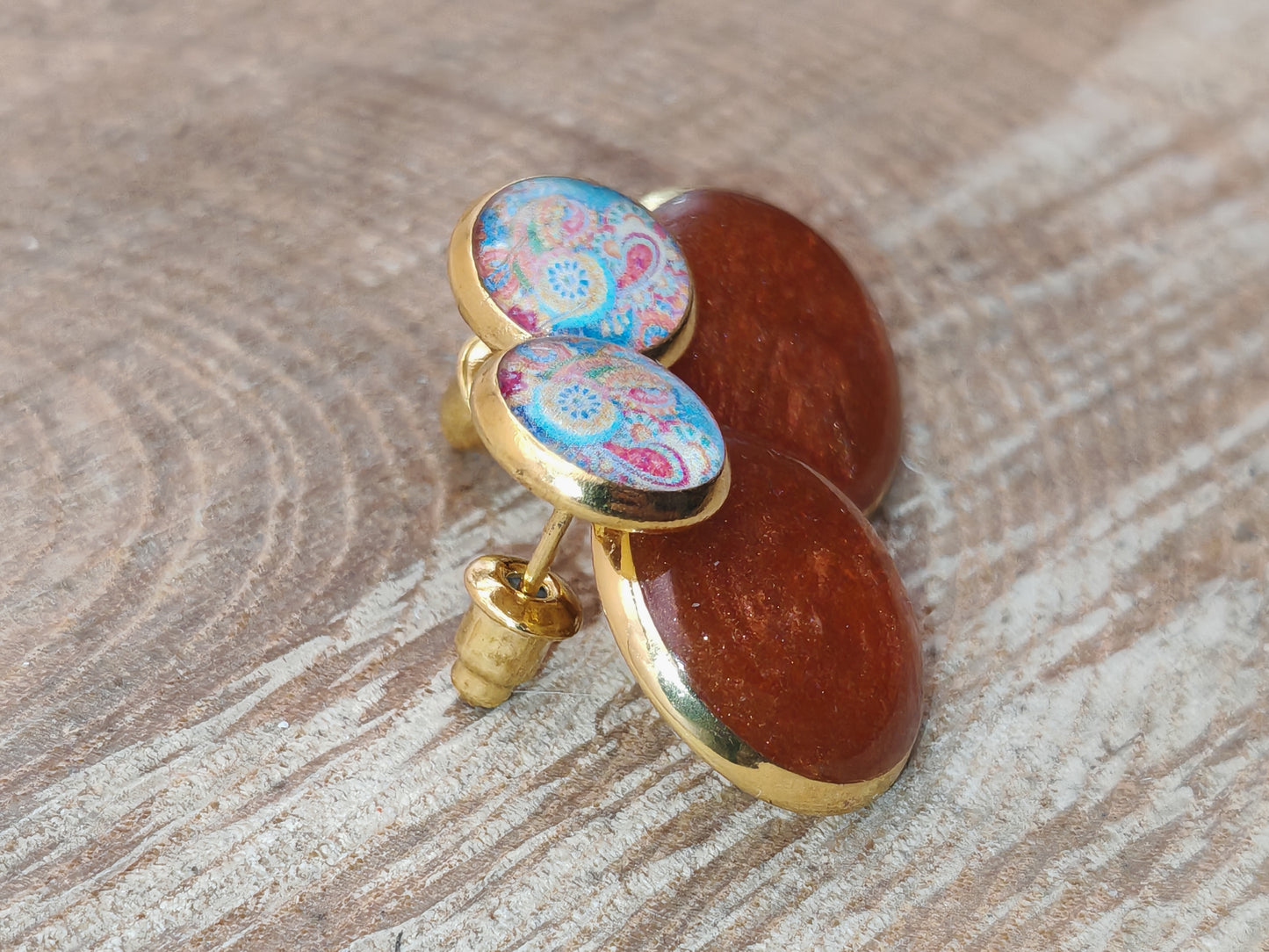 Boucles d’oreilles – Cachemire Cuivré