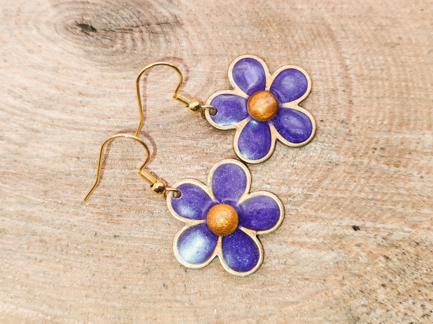 Boucles d’oreilles – Fleurs pigmentées