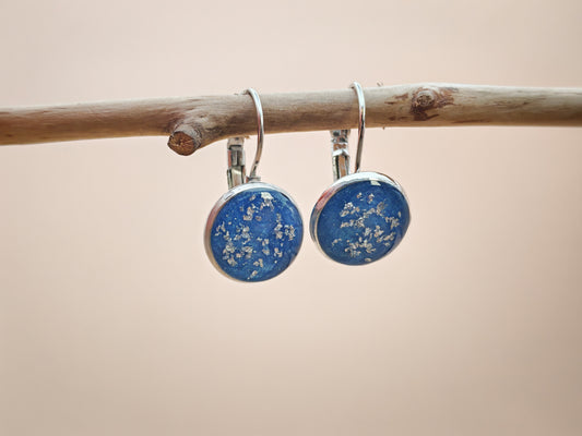 Boucles d’oreilles – Reflets bleus constellés
