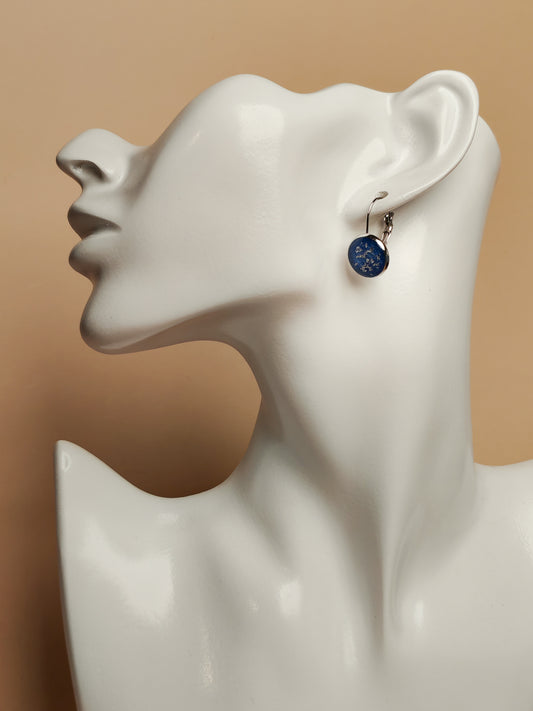 Boucles d’oreilles – Reflets bleus constellés
