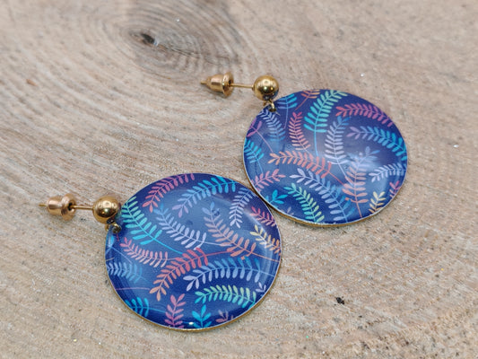 Boucles d’oreilles – Fougères nocturnes