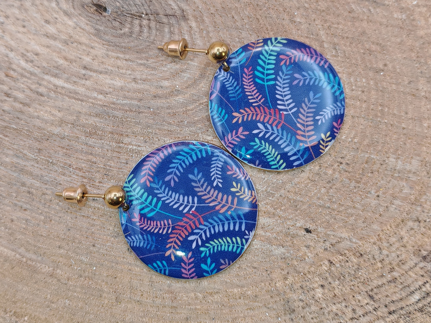 Boucles d’oreilles – Fougères nocturnes