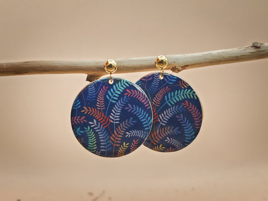 Boucles d’oreilles – Fougères nocturnes