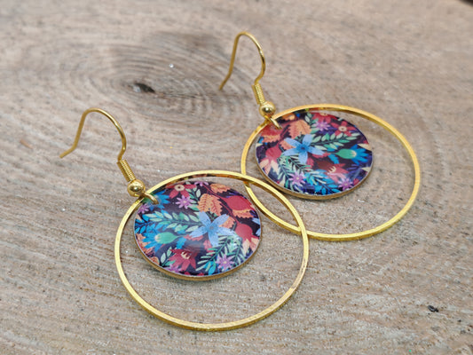 Boucles d’oreilles – Jardin nocturne aux reflets floraux