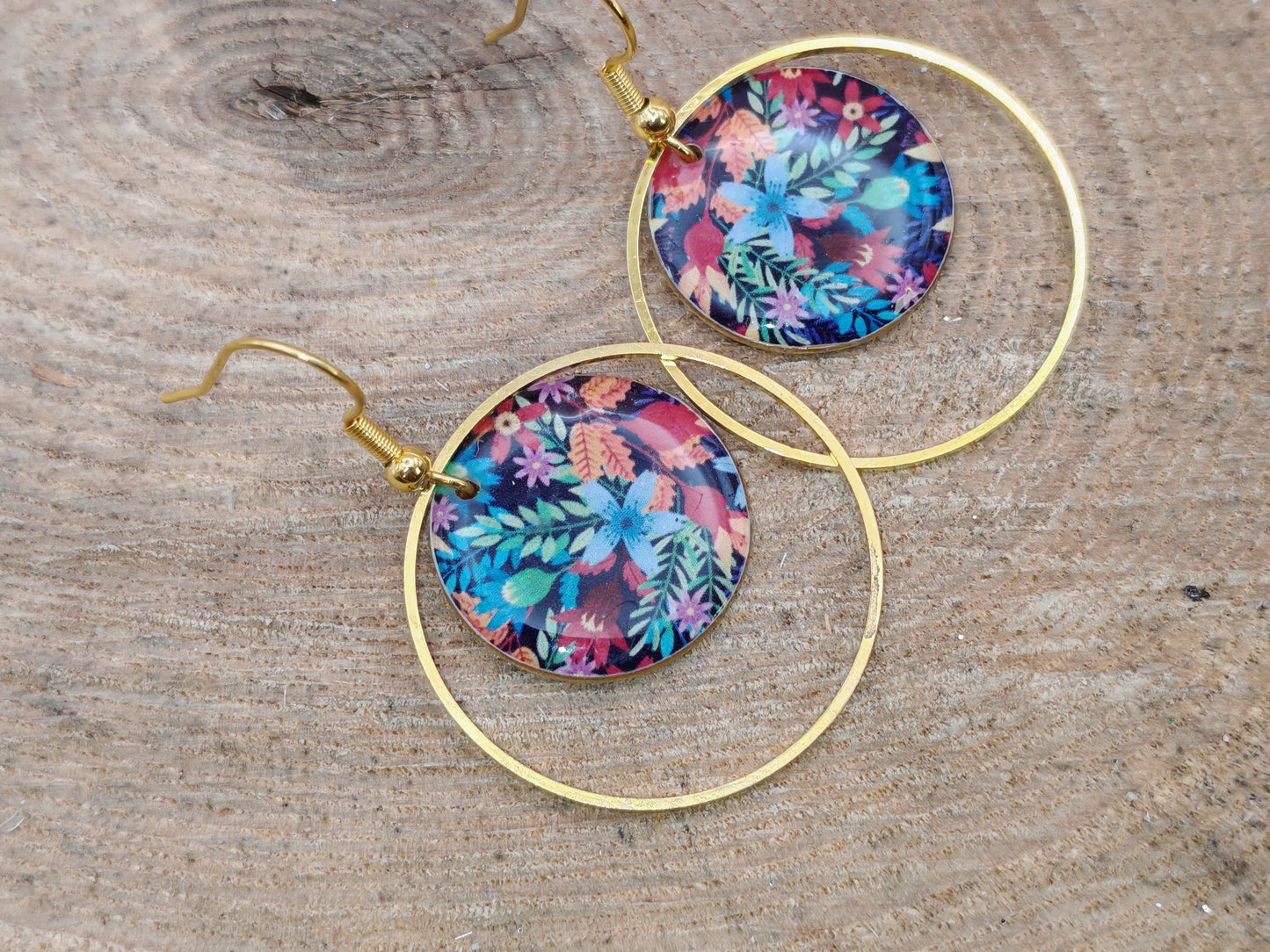 Boucles d’oreilles – Jardin nocturne aux reflets floraux