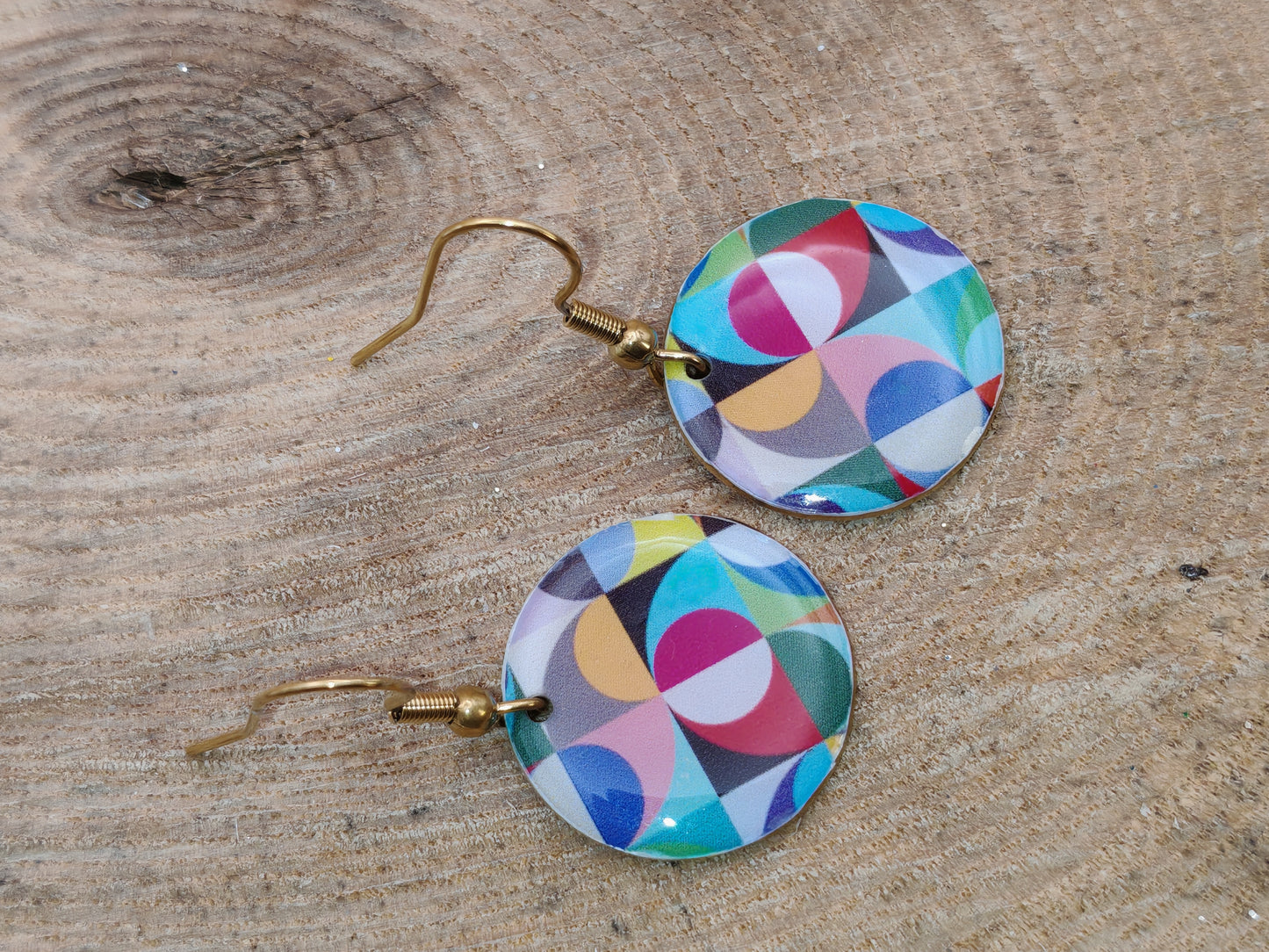 Boucles d’oreilles – Géométrie colorée