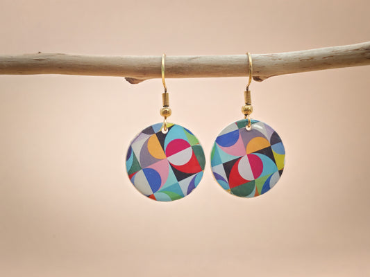 Boucles d’oreilles – Géométrie colorée