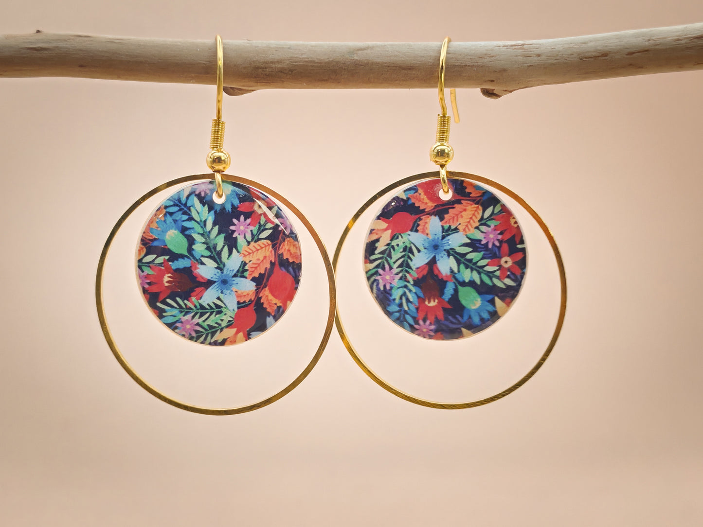 Boucles d’oreilles – Jardin nocturne aux reflets floraux