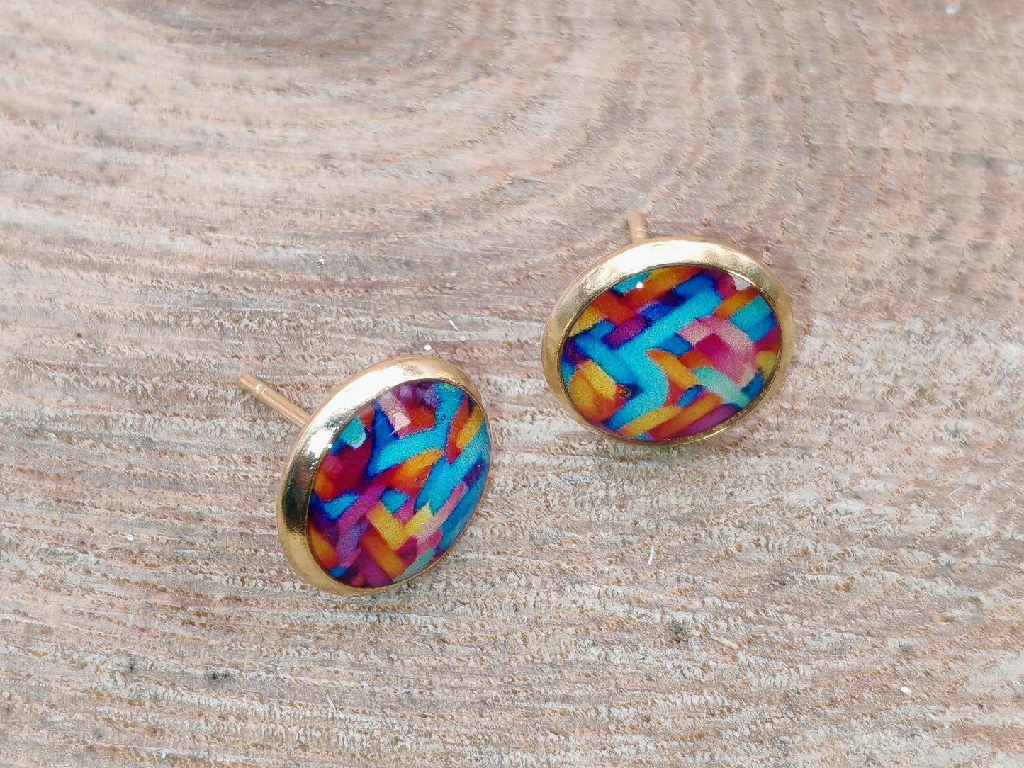 Clous cabochon de 10 mm – Mosaïque colorée