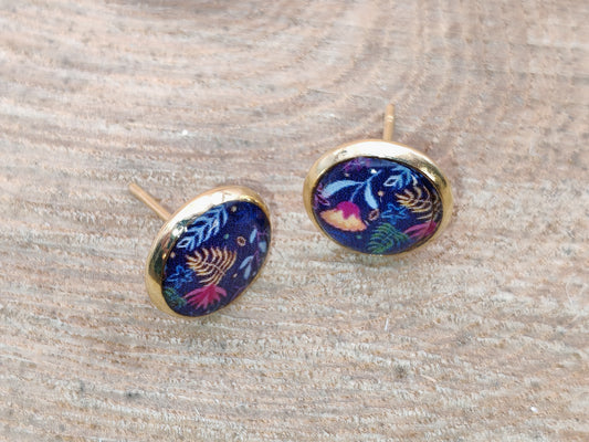 Clous cabochon de 10 mm – Feuillage nocturne coloré