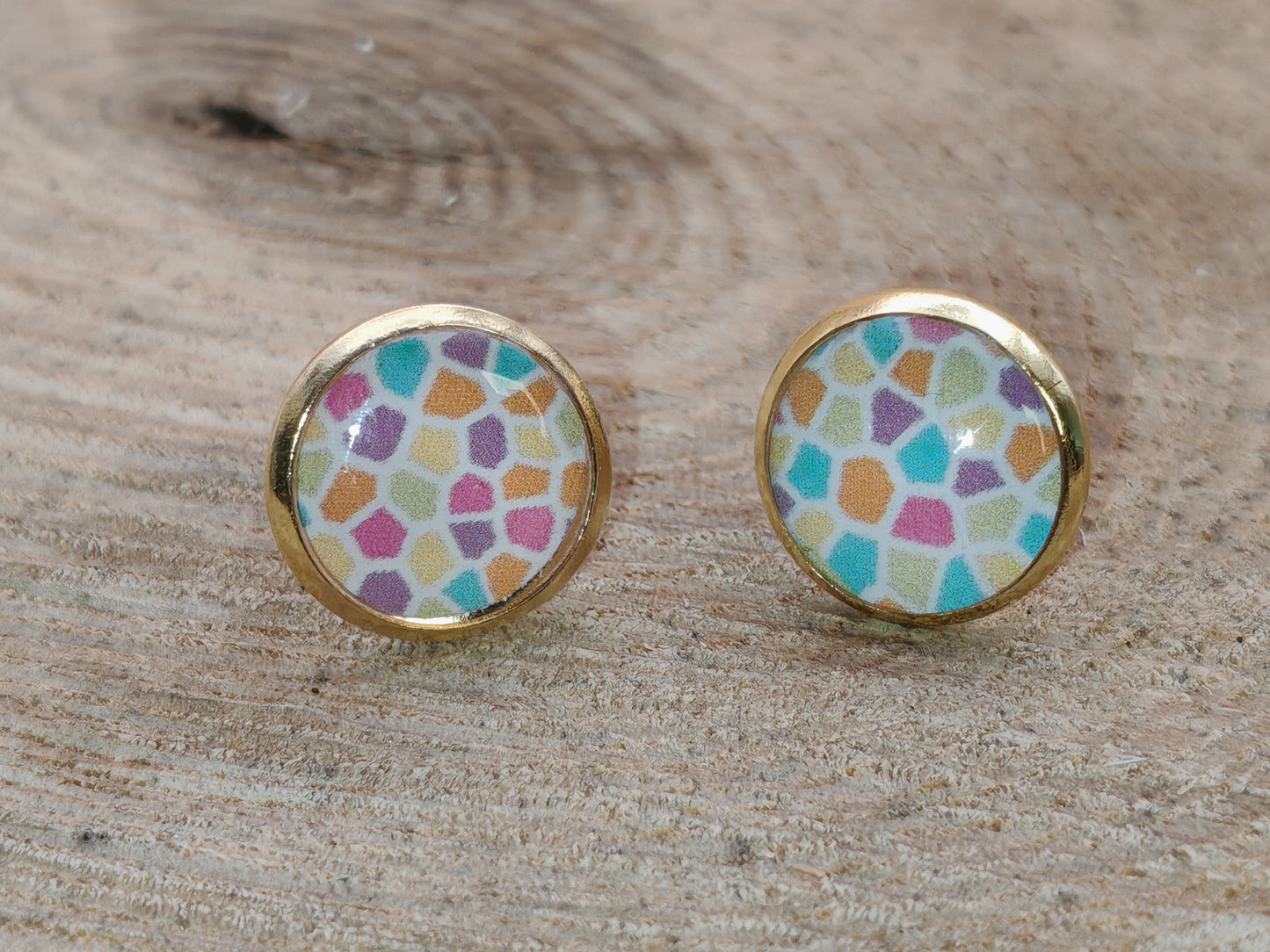 Clous cabochon de 10 mm – Mosaïque pastel
