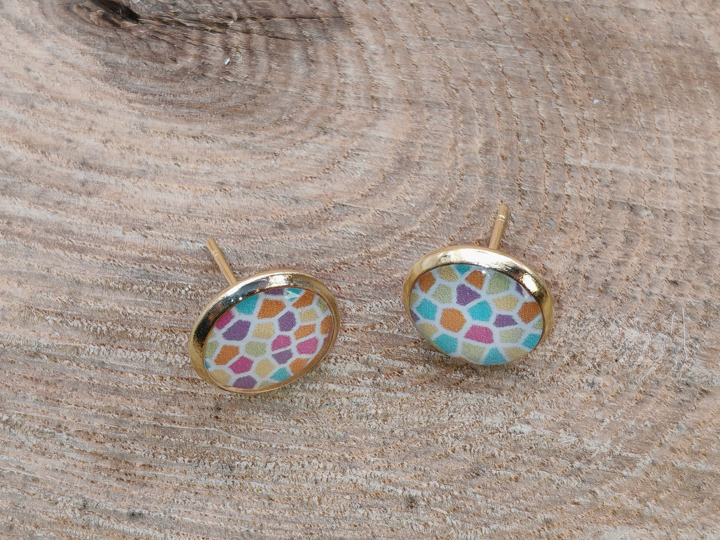 Clous cabochon de 10 mm – Mosaïque pastel