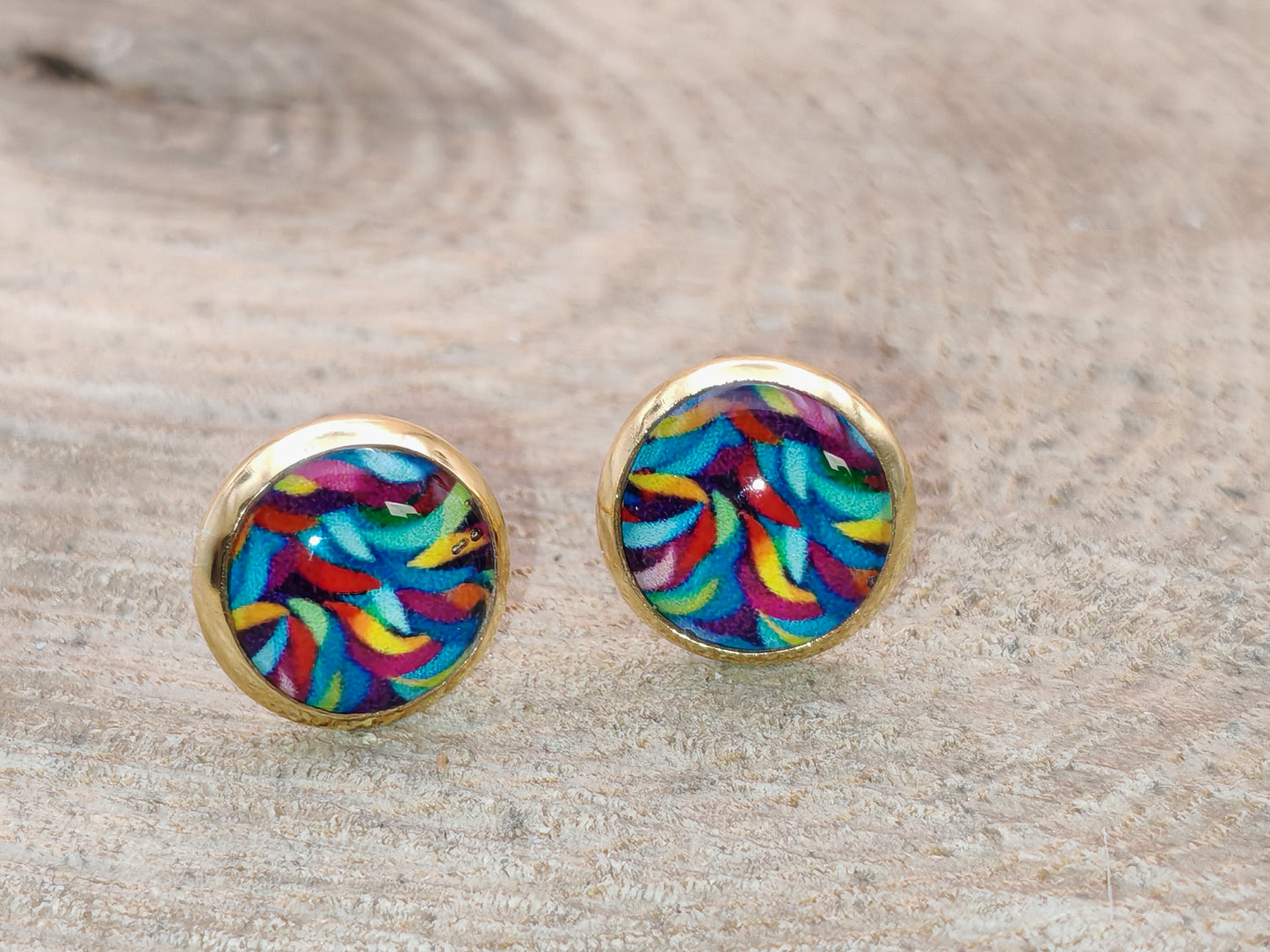 Clous cabochon de 8 mm – Tourbillon multicolore