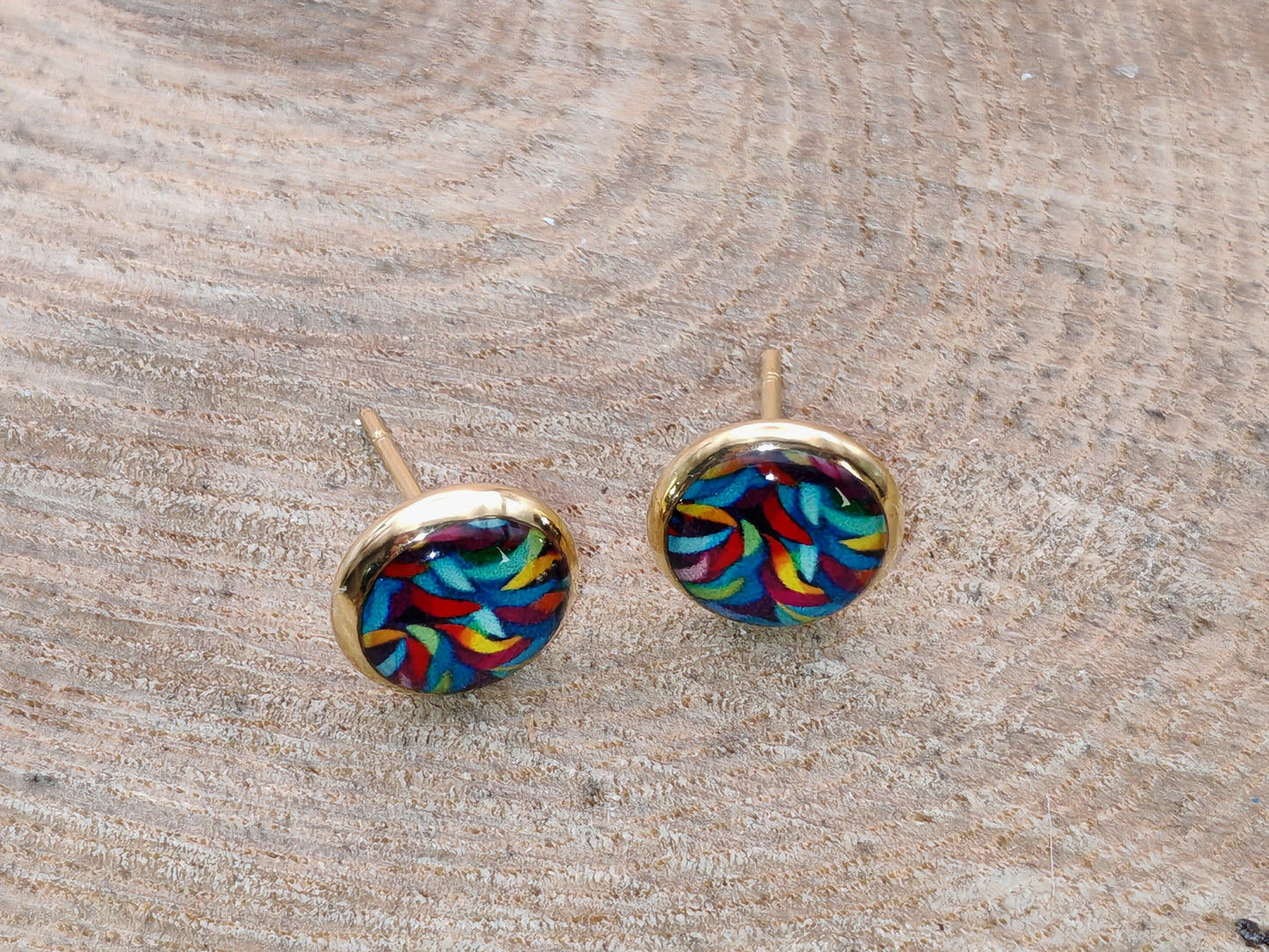 Clous cabochon de 8 mm – Tourbillon multicolore