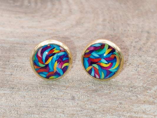 Clous cabochon de 8 mm – Tourbillon multicolore