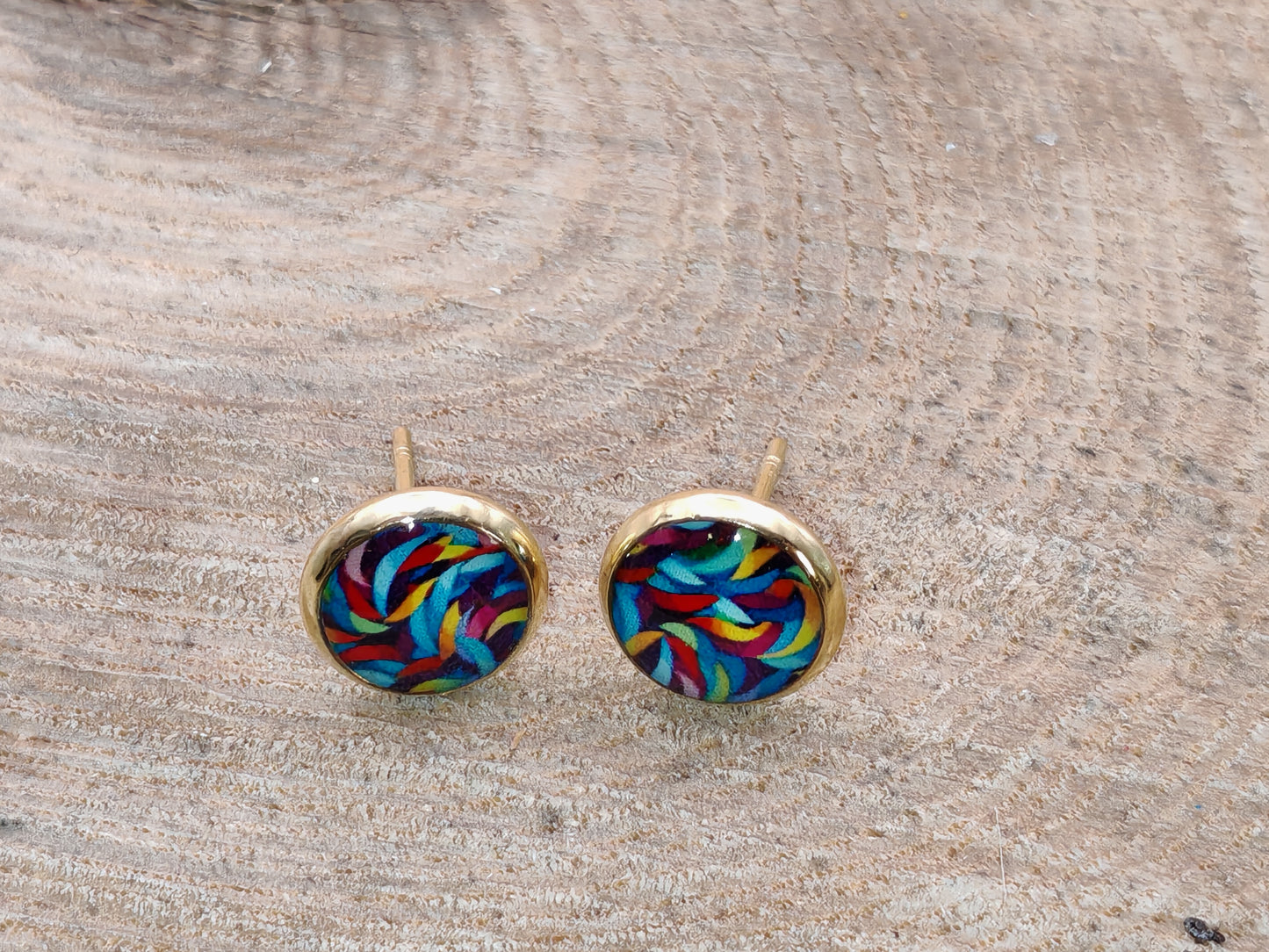 Clous cabochon de 8 mm – Tourbillon multicolore