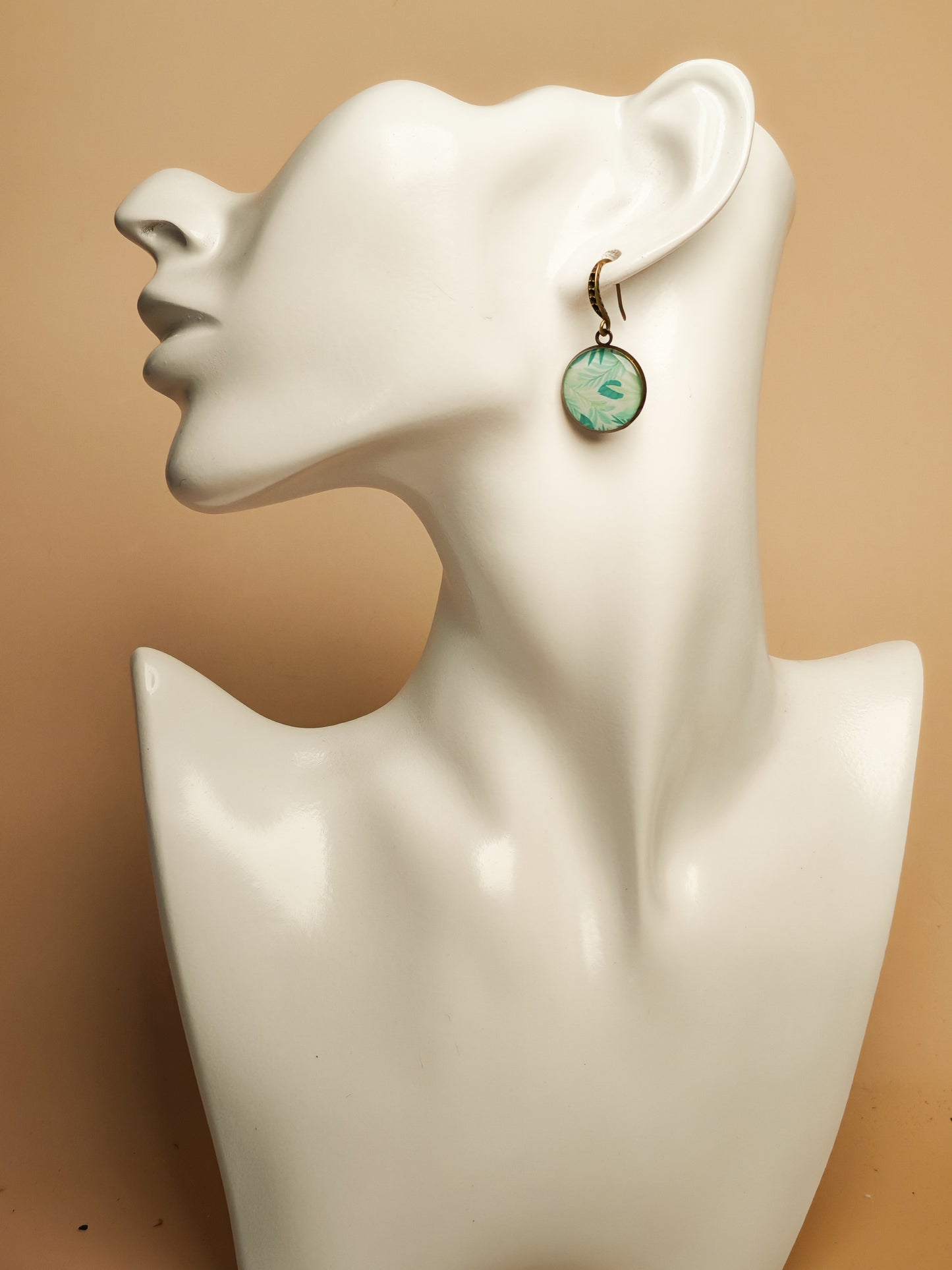 Ensemble bague + boucles d'oreilles - Feuillage tropical