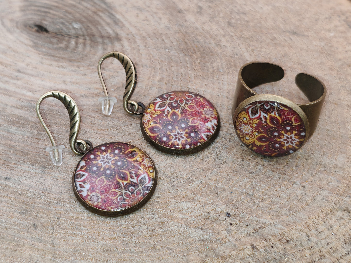 Ensemble bague + boucles d’oreilles – Fruits d’été