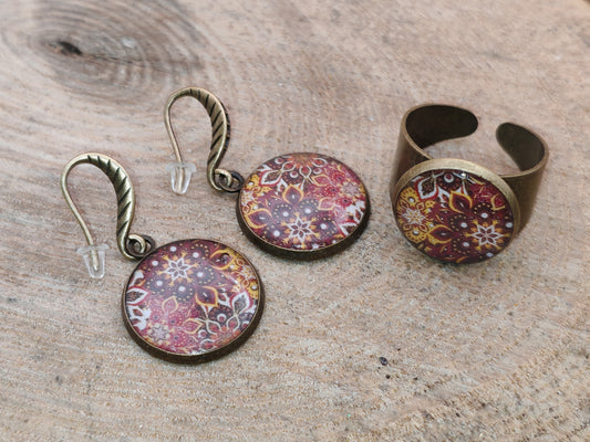 Ensemble bague + boucles d’oreilles – Fruits d’été