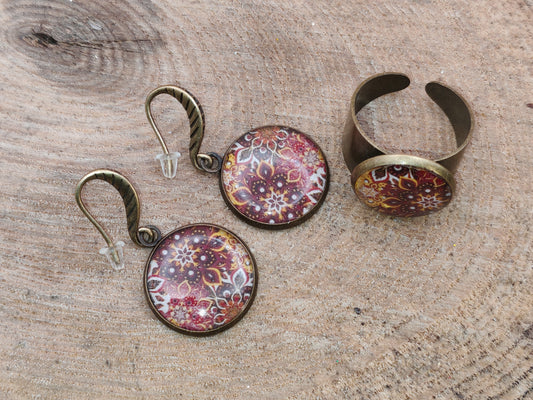 Ensemble bague + boucles d’oreilles – Fruits d’été