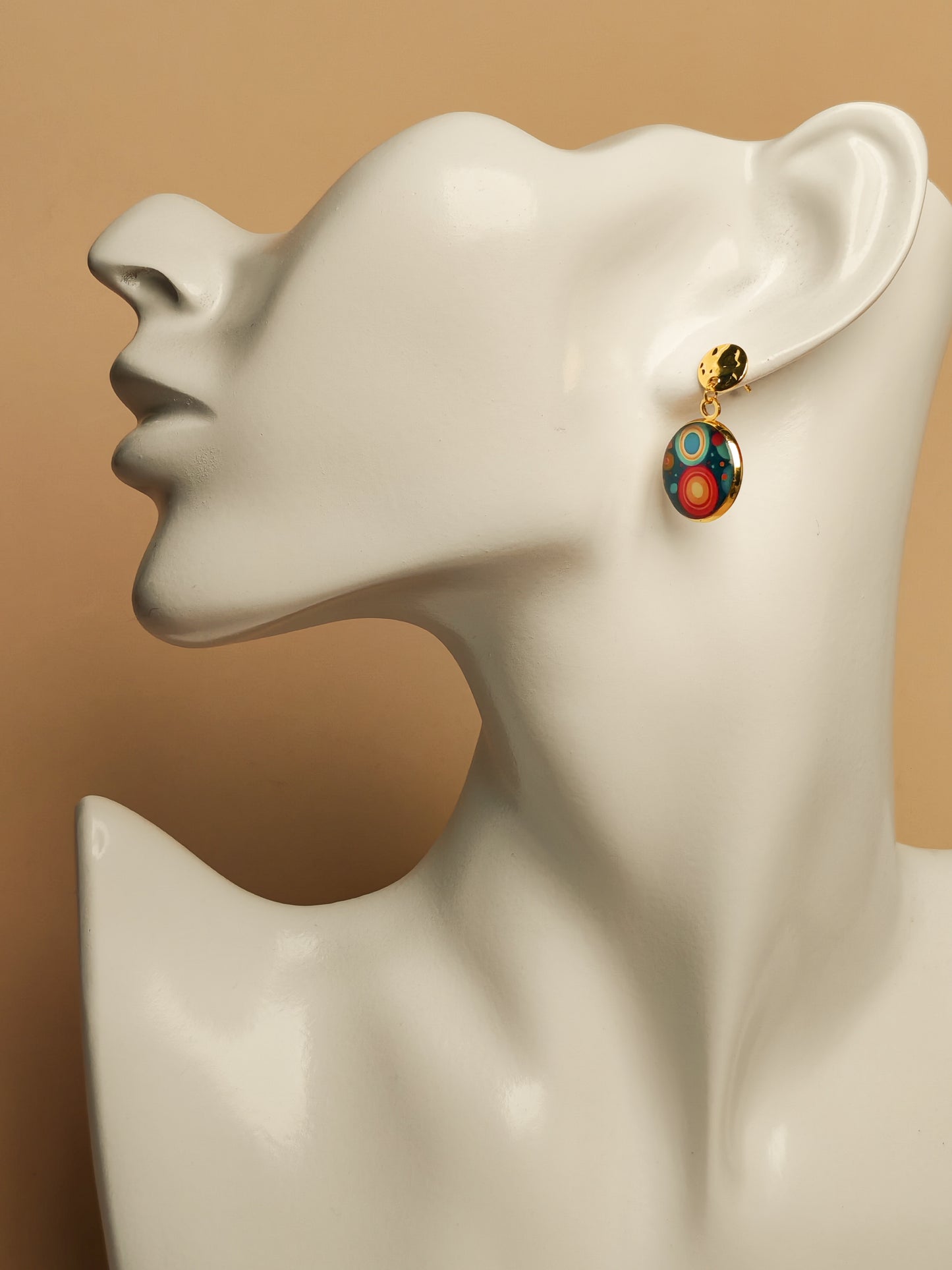 Ensemble bague + boucles d’oreilles – Cercles colorés