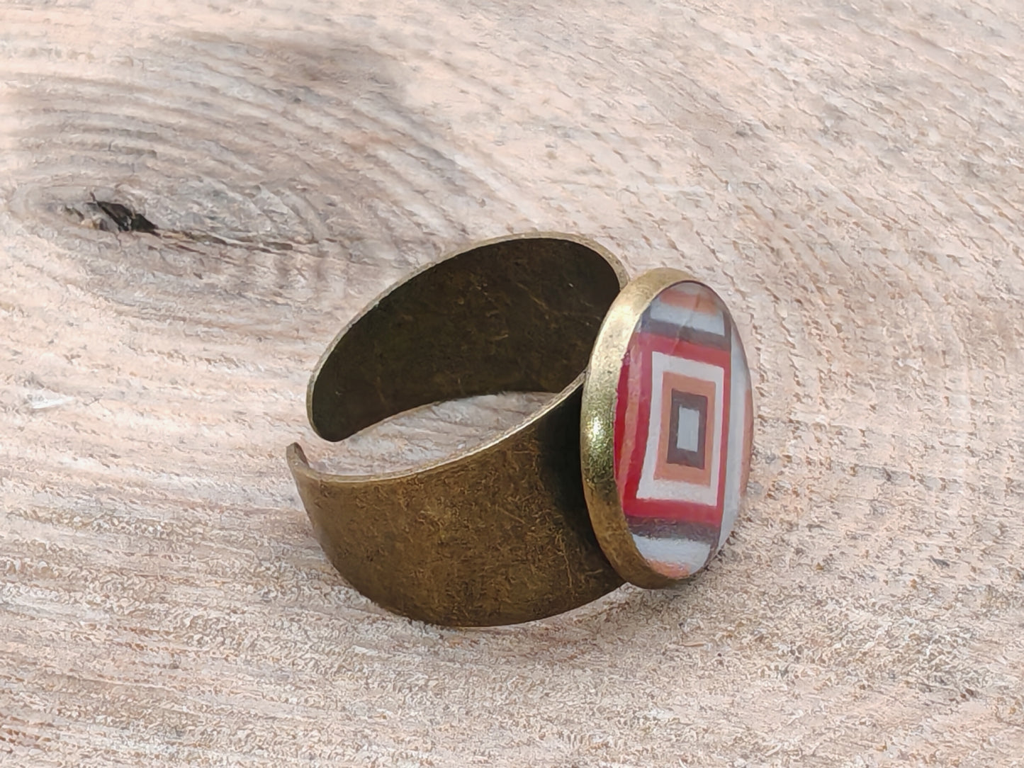 Bague - Losanges en camaïeu chaleureux