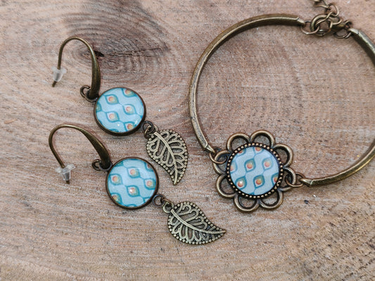 Ensemble bracelet + boucles d’oreilles – Ondulations bohèmes
