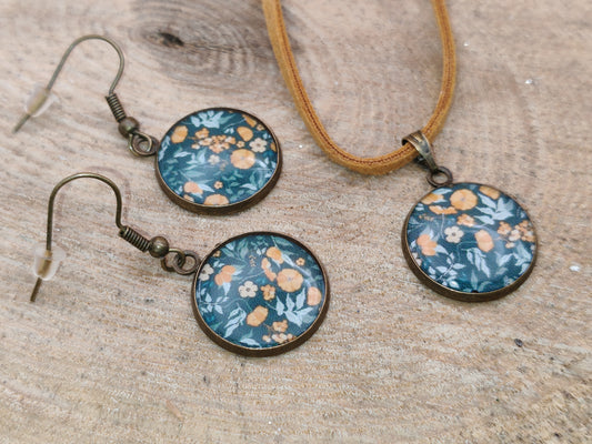Ensemble bague + boucles d’oreilles – Promenade en clairière