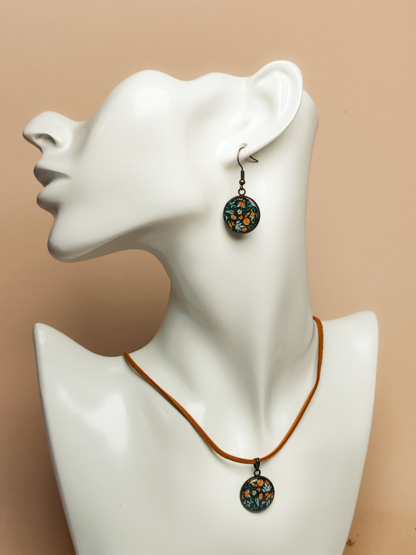 Ensemble bague + boucles d’oreilles – Promenade en clairière