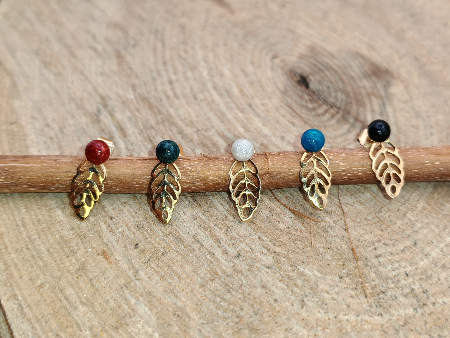 Clous d'oreille - Feuilles enchantées