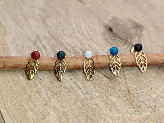 Clous d'oreille - Feuilles enchantées