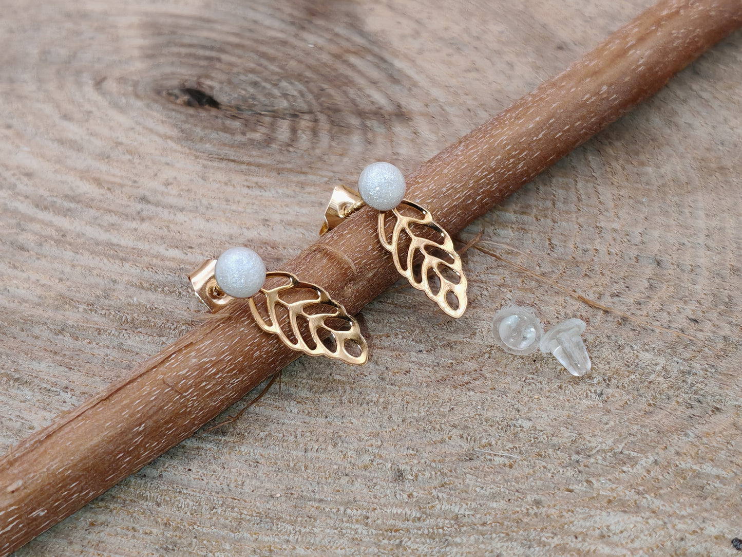 Clous d'oreille - Feuilles enchantées