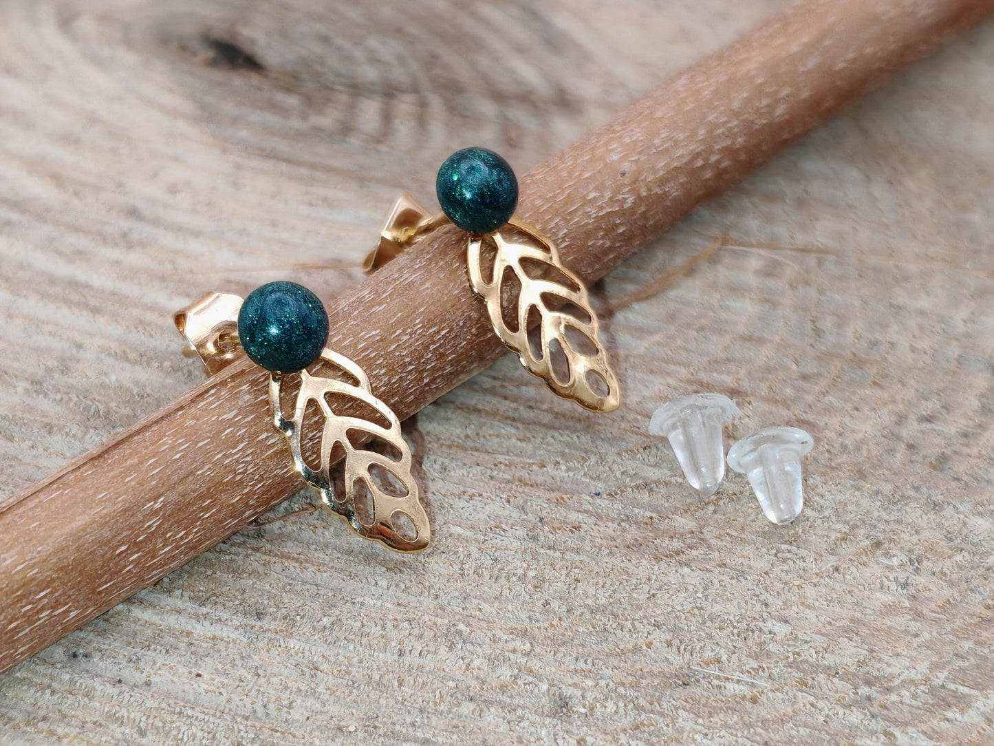 Clous d'oreille - Feuilles enchantées