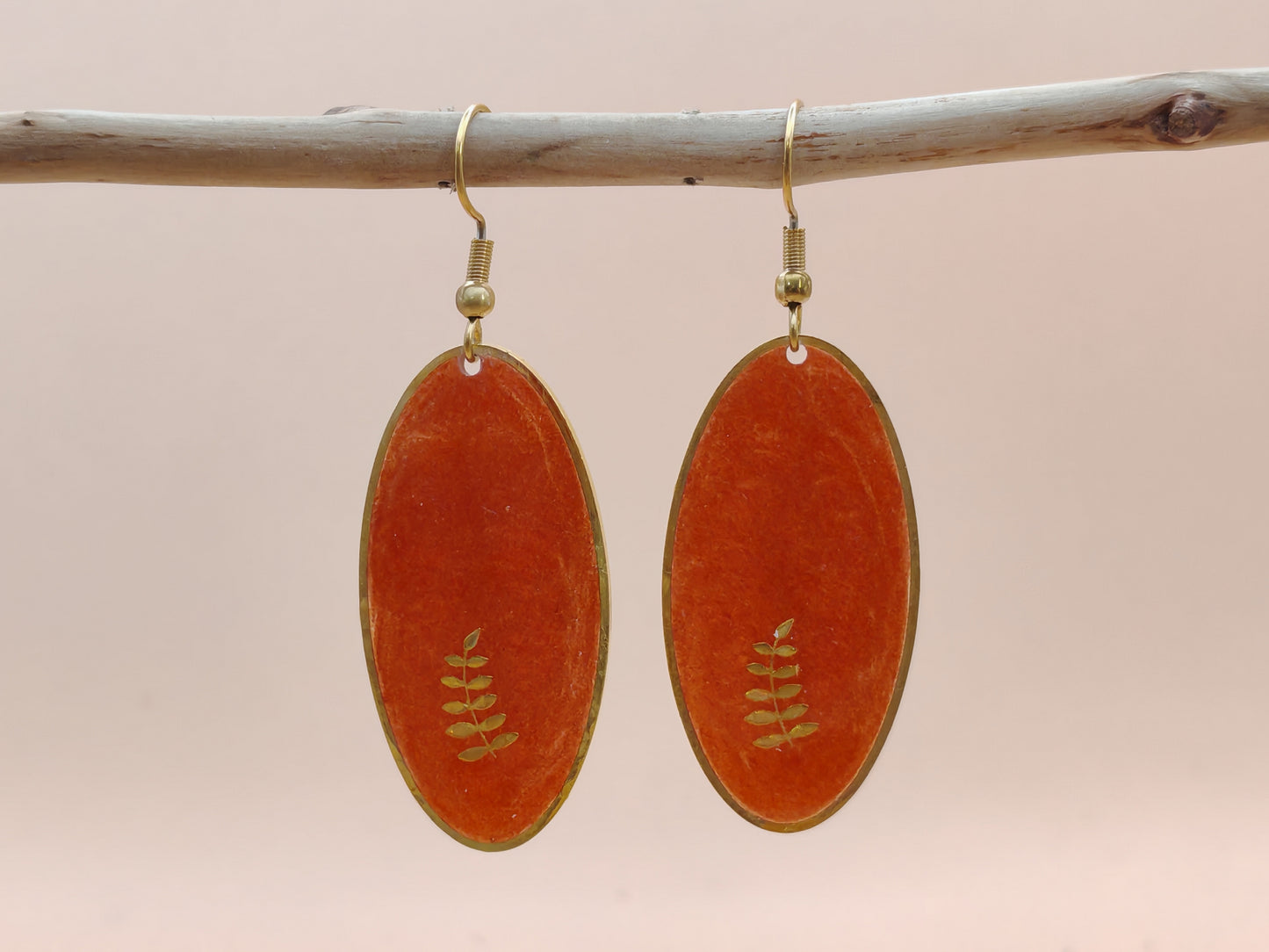 Boucles d’oreilles – Ovales végétaux