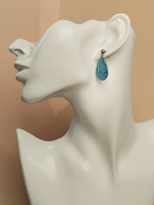 Boucles d’oreilles – Gouttes turquoise scintillantes