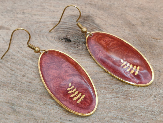 Boucles d’oreilles – Ovales végétaux