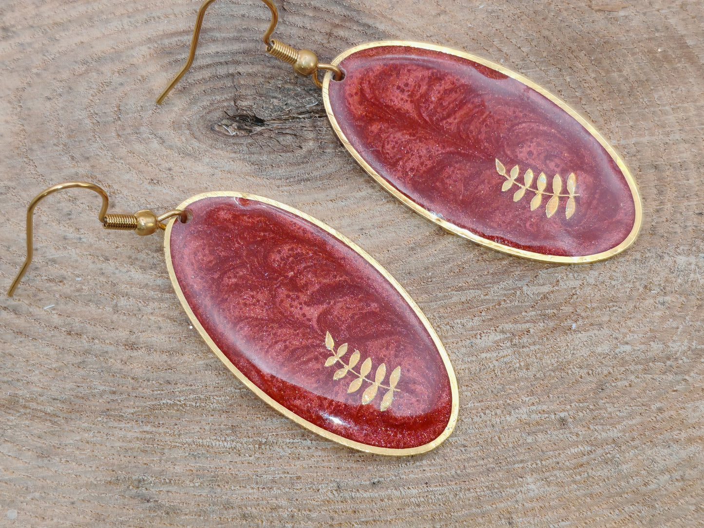 Boucles d’oreilles – Ovales végétaux