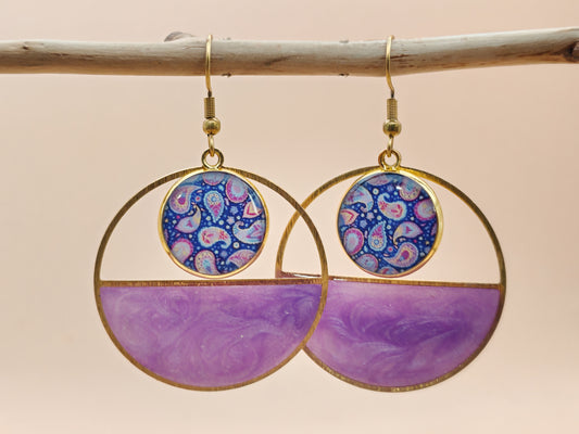 Boucles d’oreilles – Éclats de lune violette