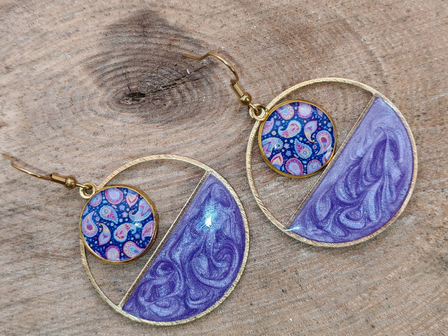 Boucles d’oreilles – Éclats de lune violette