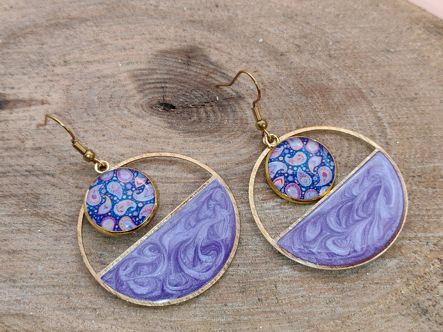 Boucles d’oreilles – Éclats de lune violette