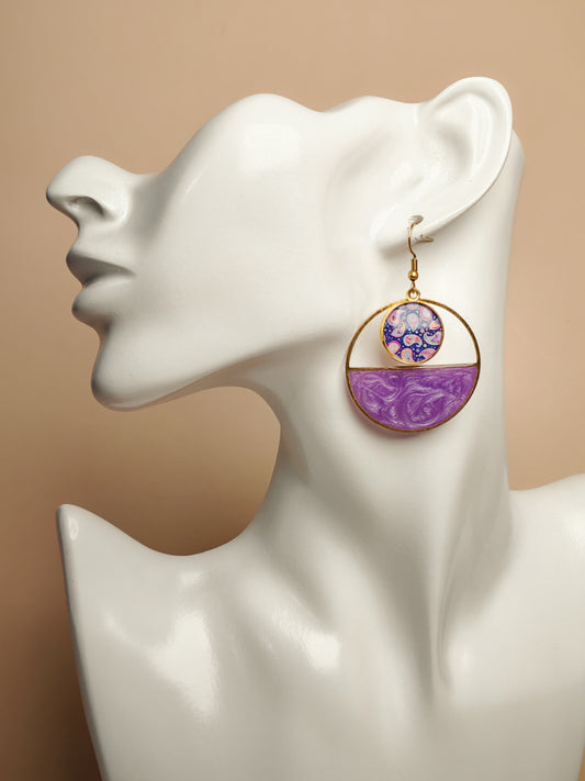 Boucles d’oreilles – Éclats de lune violette