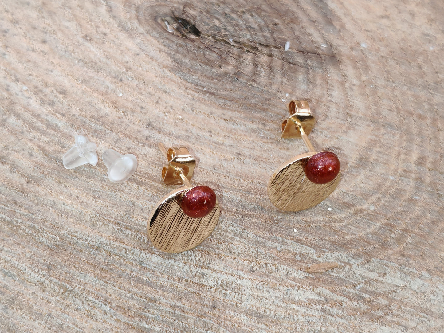 Boucles d’oreilles – Disques dorés texturés