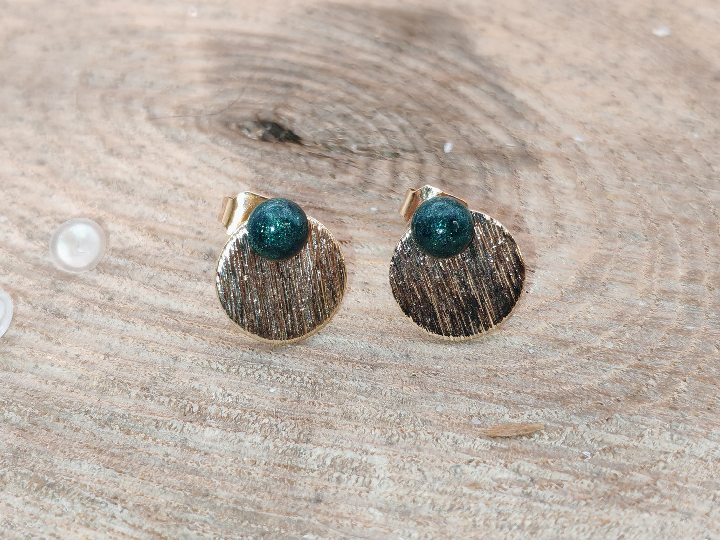 Boucles d’oreilles – Disques dorés texturés