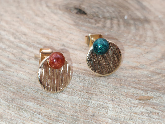 Boucles d’oreilles – Disques dorés texturés